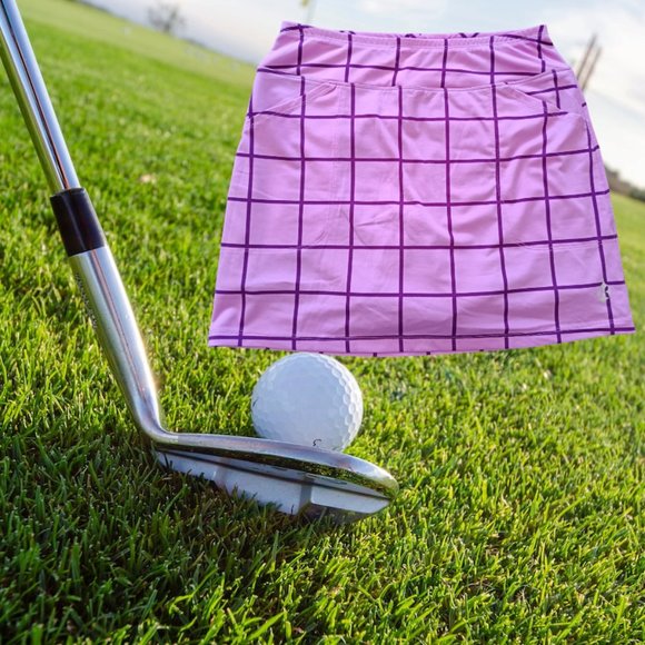 M🏌JOFIT Women’s Golf Tennis Pickleball Skort Purple Check - Picture 9 of 9